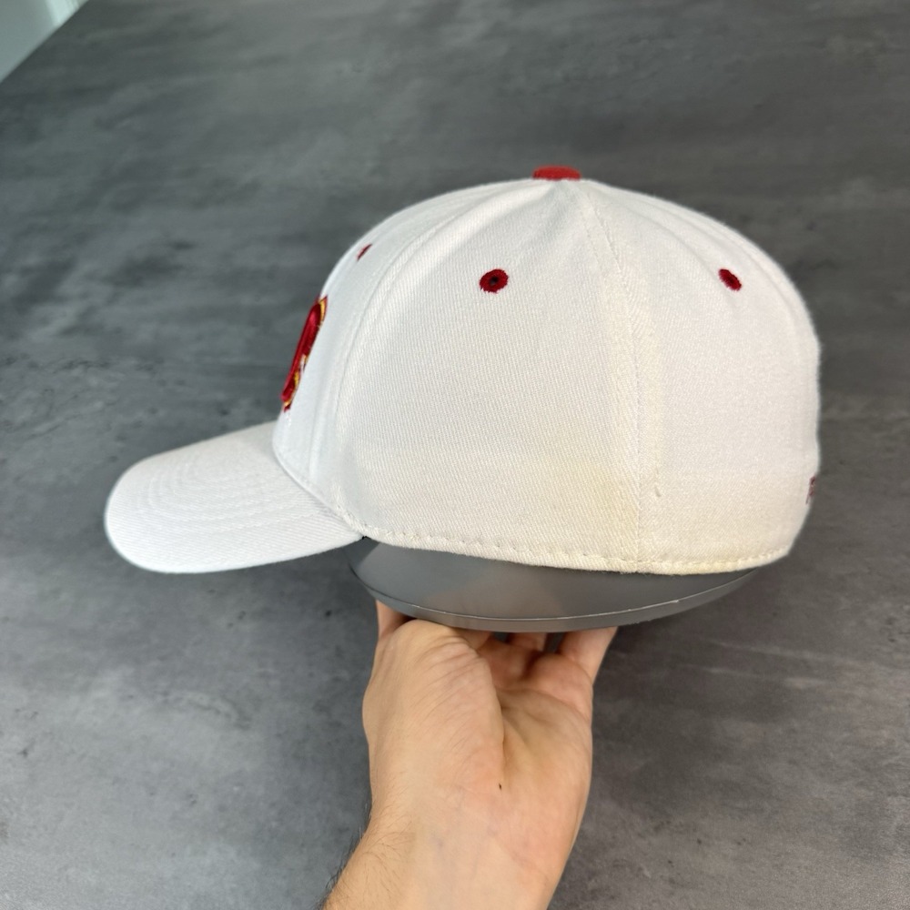 USC Trojans Hat White Flex Fitted Stretch White Baseball Cap Southern California - Picture 3 of 7